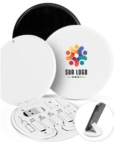 SYSTROM Conjunto cabo e adaptadores de carregamento superrápido em ABS 100 reciclado que permite a transferência de dados