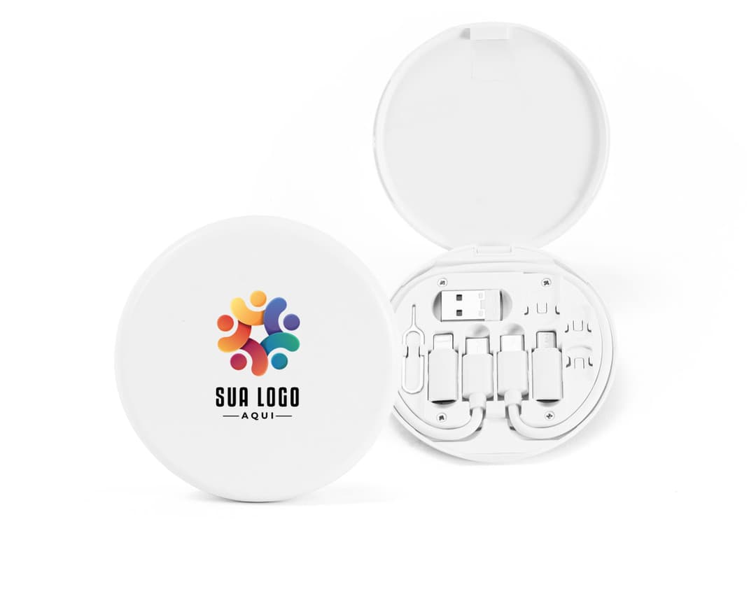 SYSTROM Conjunto cabo e adaptadores de carregamento superrápido em ABS 100 reciclado que permite a transferência de dados