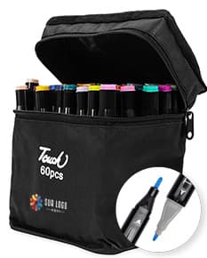 KIT CANETAS MARCADORAS PONTAS DUPLAS 60 CORES