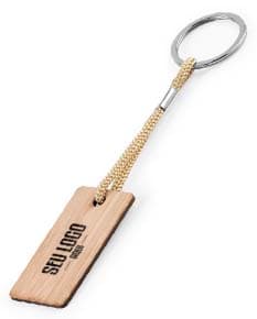 HOPPS Chaveiro retangular em bambu com corda em PET