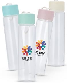 Garrafa de vidro transparente de 330ml.