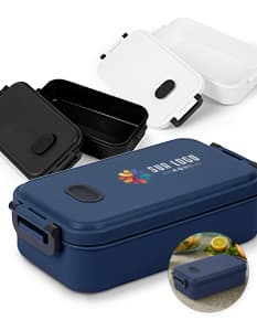 Marmita em PP 900ml, recipiente de plástico transparente com tampa preta.