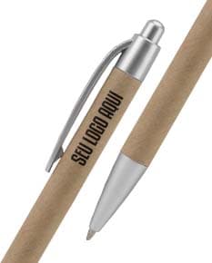 VILAÇA Esferográfica em papel 100 reciclado e pormenores em ABS 100 reciclado com escrita em azul