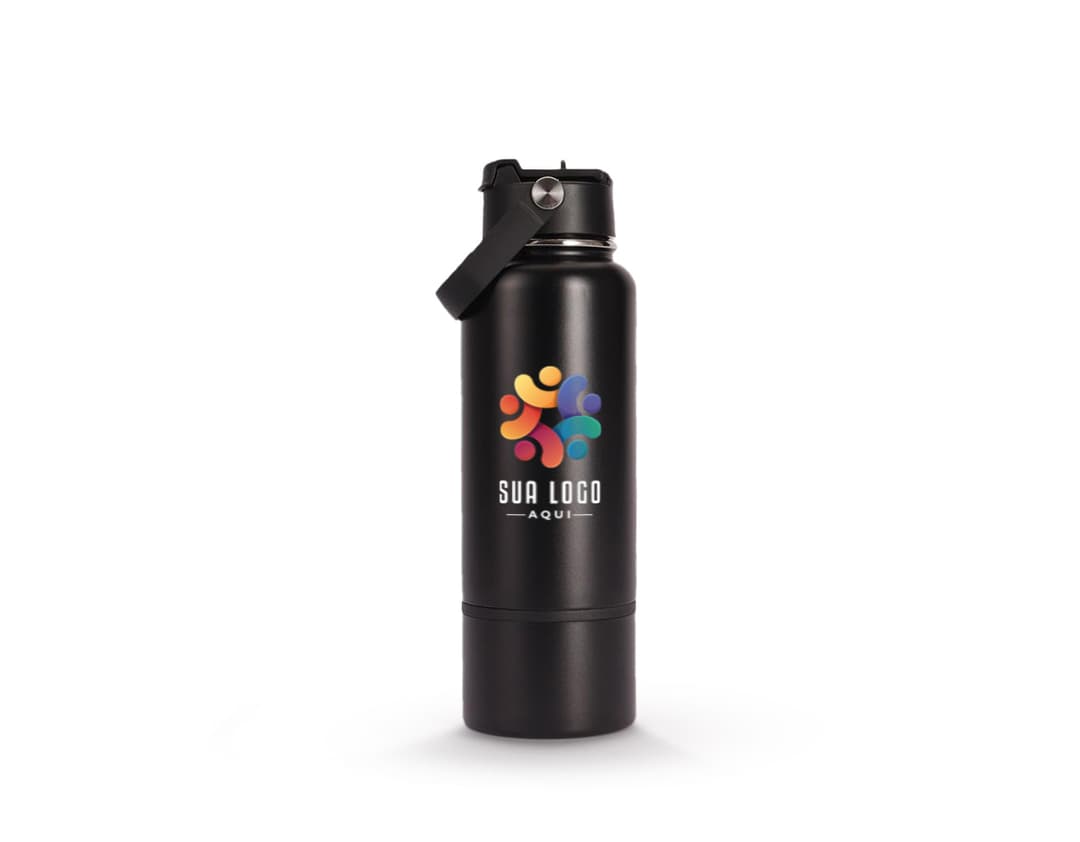 Garrafa térmica com alça de 800ml.