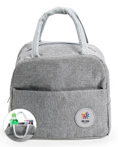 Bolsa térmica de 5 litros na cor azul, com alça e zíper.