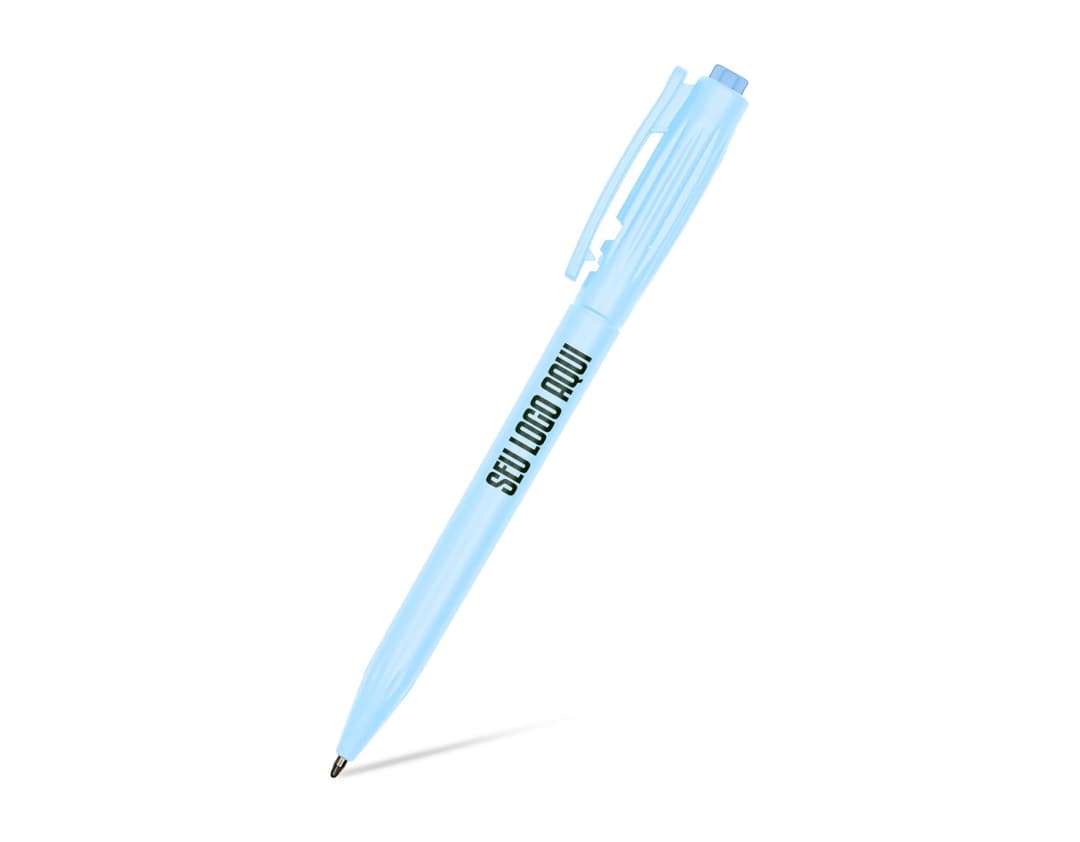Caneta plástica colorida, moderna e artística com design dinâmico, linhas suaves e formas abstratas. As cores vibrantes e o efeito transparente dão um toque criativo e elegante ao produto. Ideal para uso em escritórios, escolas e em casa.
