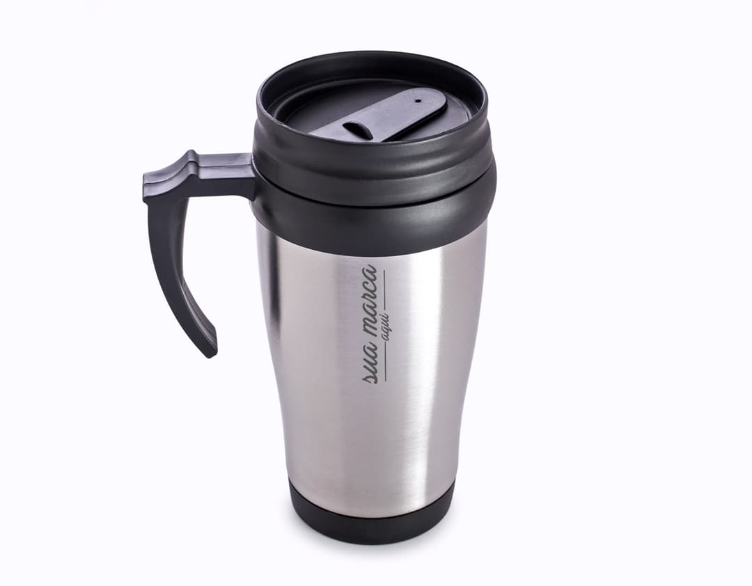 Caneca de metal 400ml - 02, perfeita para desfrutar de suas bebidas favoritas! Feita em alumínio, com design resistente e prático. Ideal para café, chá, cerveja e muito mais. Adquira já a sua e tenha sempre à mão um item de qualidade para seu drink.