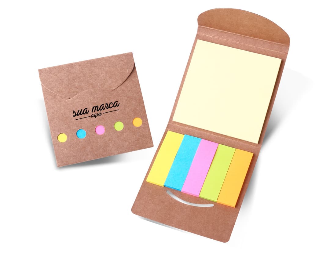 Mini bloco de anotações ecológico perfeito para manter suas ideias organizadas. Feito em papel reciclado, este bloco é prático e sustentável. Ideal para anotações rápidas no dia a dia. Adquira já o seu!