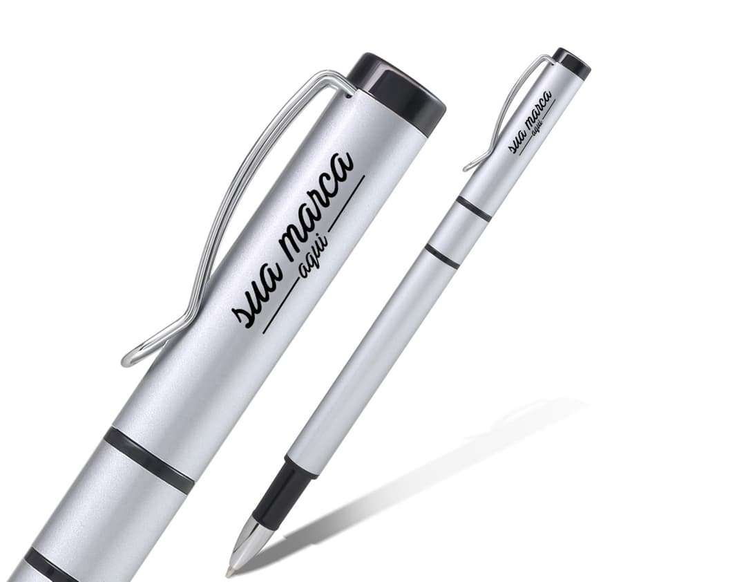 Caneta plástica com marca texto - 12: o par perfeito para o seu escritório! Ideal para trabalho, estudos e assinaturas, essa ferramenta prática e moderna vai te ajudar a se destacar. Adquira já a sua!
