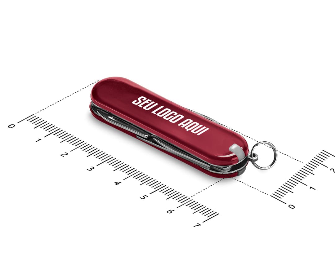 Canivete 5 funções - 01: ferramenta multitarefa para escritório e finanças. Com design compacto e funcional, este canivete é perfeito para cortar papel, abrir cartas e realizar pequenos reparos. Ideal para quem busca praticidade e versatilidade no dia a dia. Adquira já o seu!