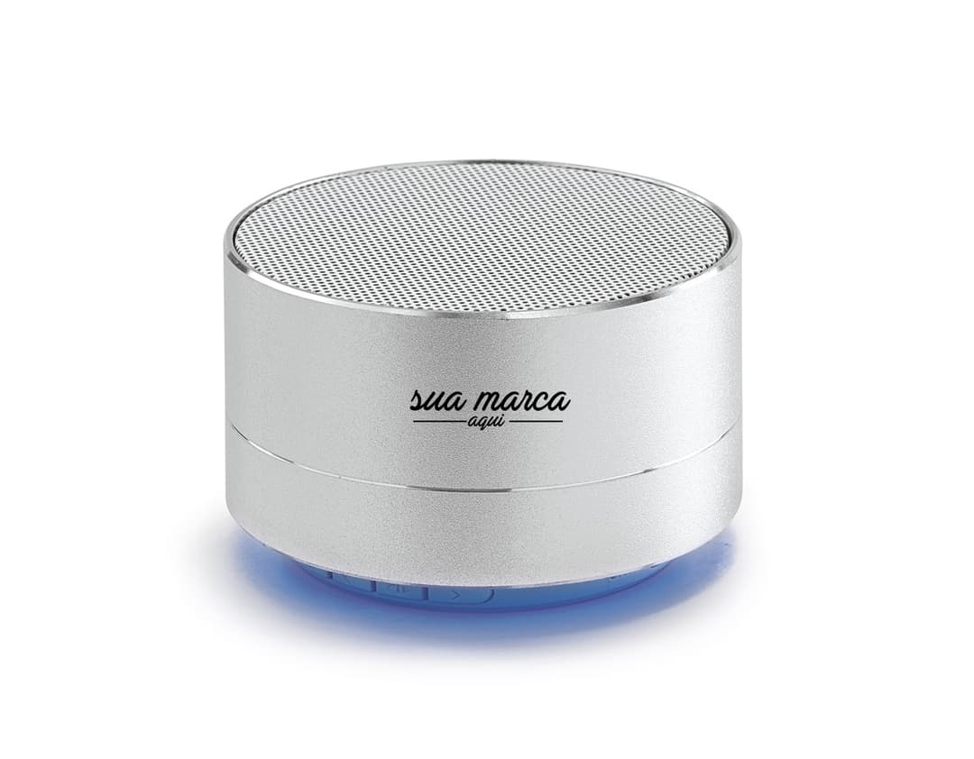 Caixa de som moderna em aluminum com design sleek e brilhante. Perfeita para seu desktop, oferecendo qualidade de som superior. Com tecnologia de última geração e acabamento cromado, esta caixa de som possui reflexos incríveis. Adquira já a sua!