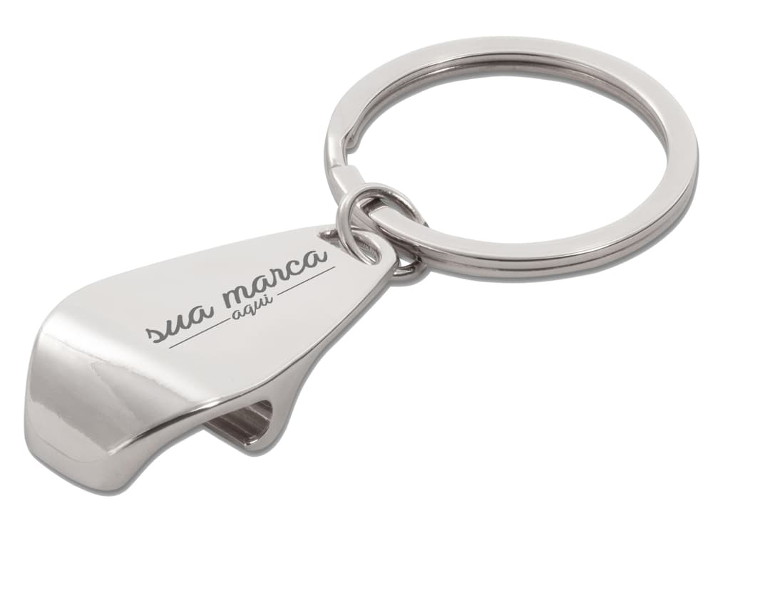 Chaveiro de metal com abridor: o acessório perfeito para manter suas chaves seguras e ter sempre um abridor à mão. Feito em aço cromado, garante segurança e praticidade. Ideal para quem busca guardar suas chaves com estilo e proteção. Adquira já o seu!