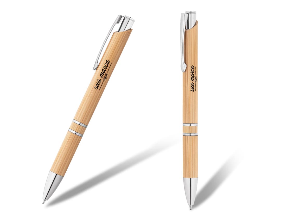 Caneta de bambu esferográfica - Ferramenta de escrita sustentável e elegante para sua rotina de estudos, trabalho ou arte. Perfeito para desenhar, escrever e colorir. Adquira já a sua!