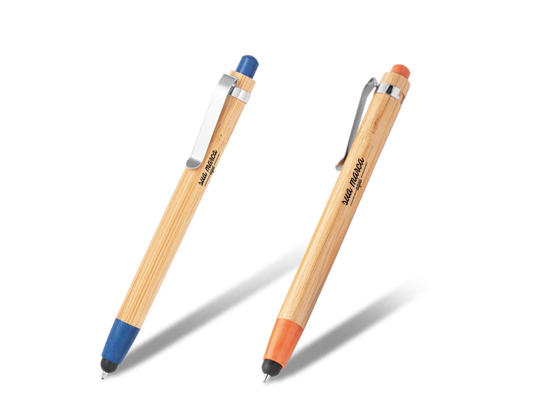 Caneta de bambu esferográfica - Acesse nossa coleção de brindes sustentáveis para escritório, com design elegante e ecológico. Ideal para presentear clientes e colaboradores!