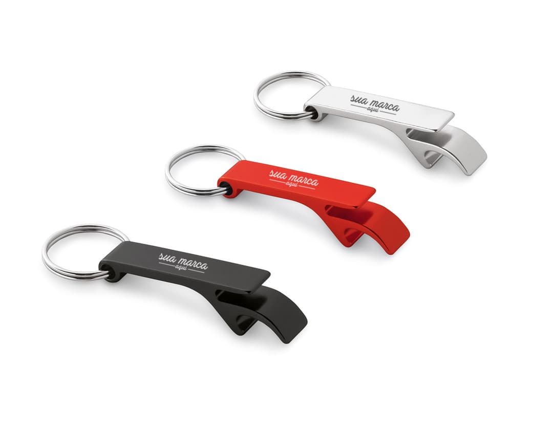 Chaveiro de metal abridor: prático e durável para quem busca qualidade e estilo. Ideal para quem adora brindes úteis e sofisticados. Aproveite!