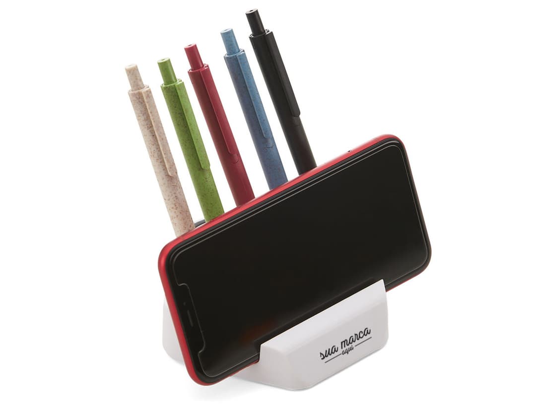 Suporte para celular: mantenha seu dispositivo sempre à mão com esse prático suporte! Ideal para uso no escritório, em casa ou na escola. Organize seus acessórios com estilo e praticidade. Adquira já o seu!