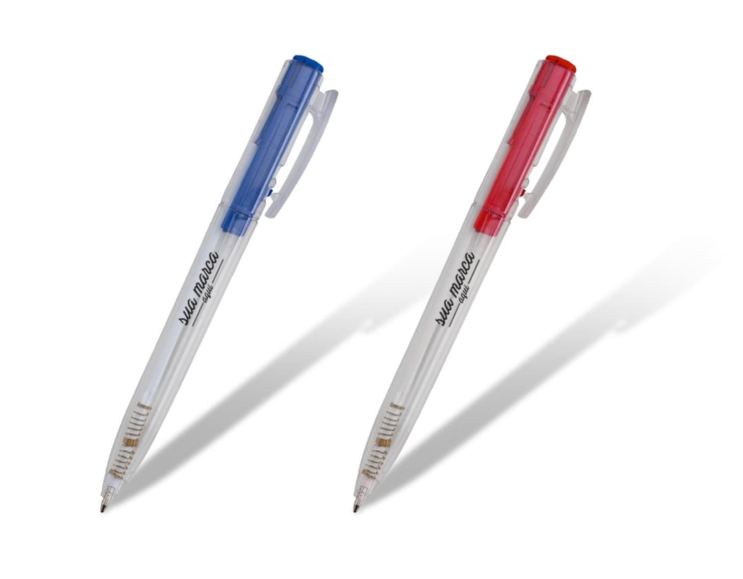 Caneta Plástica Transparente - Ideal para escrita suave e precisa. Perfeita para uso no escritório, na escola ou em casa. Disponível em várias cores. Garanta já a sua!