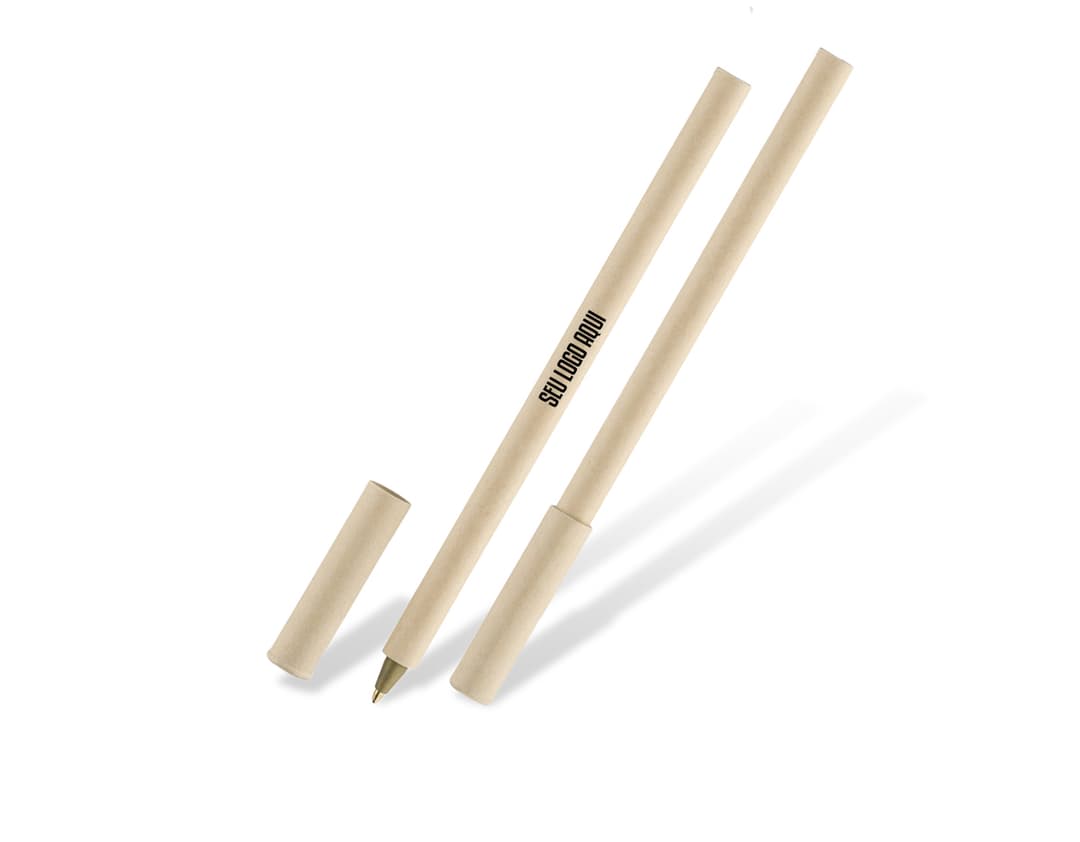 Caneta de papel craft: escrita suave e ecologicamente correta. Ideal para uso no escritório, em casa ou na escola. Feita de material sustentável para uma experiência única!