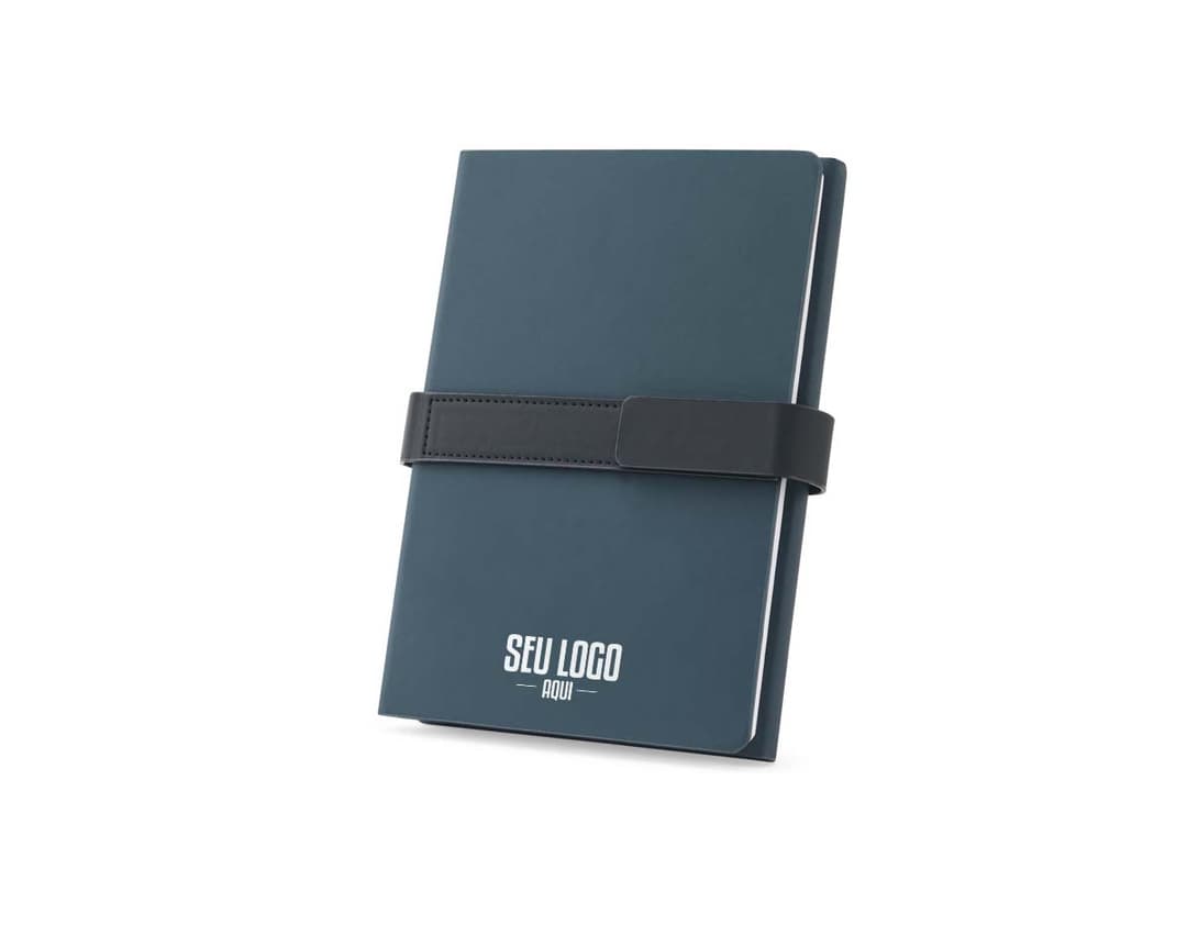 HILST Caderno A5 com capa dura em PU 50 reciclado estruturado em duas partes a primeira tem 128 páginas pautadas e a segunda 128 páginas lisas